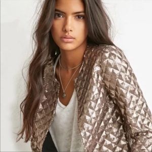 NEW Forever 21 cropped sequin jacket
